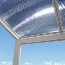 Pergola Adossée 435x300cm En Aluminium Blanc Et Polycarbonate 4mm CIELO - DCB Garden -Boutique De Jardin pergola adossee 435x300cm en aluminium blanc et polycarbonate 4mm cielo dcb garden 2