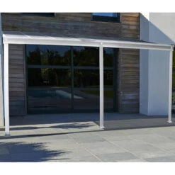 Pergola Adossée 435x300cm En Aluminium Blanc Et Polycarbonate 4mm CIELO - DCB Garden -Boutique De Jardin pergola adossee 435x300cm en aluminium blanc et polycarbonate 4mm cielo dcb garden 5