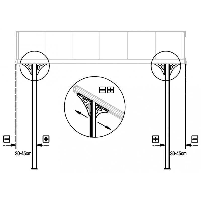 Pergola Adossée Ajustable - Toit De Terrasse En Alu 3,75x2,55m X-METAL 7 Pergola Adossée Ajustable - Toit De Terrasse En Alu 3,75x2,55m X-METAL – Image 5