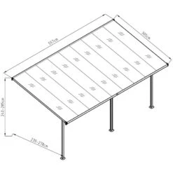 Pergola Adossée Ajustable - Toit De Terrasse En Alu 3,05x5,57m X-METAL -Boutique De Jardin pergola adossee ajustable toit de terrasse en alu 305x557m x metal 2
