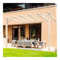 Pergola Adossée En Bois Lamellé-collé 400x400cm Cádiz – Maderland