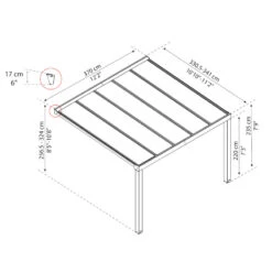 Pergola Adossée Stockholm 350x368cm Aluminium Gris Et Polycarbonate Avec Stores De Toit Rétractables – Palram - Canopia -Boutique De Jardin pergola adossee stockholm 350x368cm aluminium gris et polycarbonate avec stores de toit retractables palram 4
