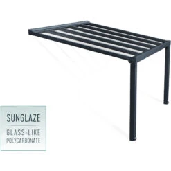 Pergola Adossée Stockholm 350x368cm Aluminium Gris Et Polycarbonate Avec Stores De Toit Rétractables – Palram - Canopia -Boutique De Jardin pergola adossee stockholm 350x368cm aluminium gris et polycarbonate avec stores de toit retractables palram 5