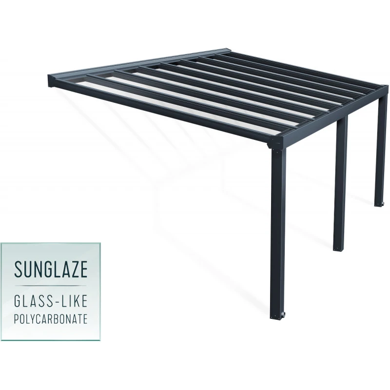 Pergola Adossée Stockholm 350x590cm Aluminium Gris Et Polycarbonate Avec Stores De Toit Rétractables – Palram - Canopia 8 Pergola Adossée Stockholm 350x590cm Aluminium Gris Et Polycarbonate Avec Stores De Toit Rétractables – Palram - Canopia – Image 6