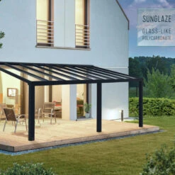Pergola Adossée Stockholm 350x660cm Aluminium Gris Et Polycarbonate Avec Stores De Toit Rétractables – Palram - Canopia -Boutique De Jardin pergola adossee stockholm 350x660cm aluminium gris et polycarbonate avec stores de toit retractables palram 5