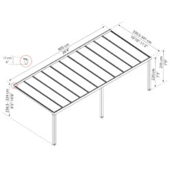 Pergola Adossée Stockholm 350x810cm Aluminium Gris Et Polycarbonate Avec Stores De Toit Rétractables – Palram - Canopia -Boutique De Jardin pergola adossee stockholm 350x810cm aluminium gris et polycarbonate avec stores de toit retractables palram 4