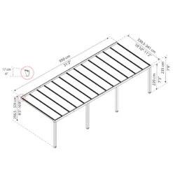 Pergola Adossée Stockholm 350x950cm Aluminium Gris Et Polycarbonate Avec Stores De Toit Rétractables – Palram - Canopia -Boutique De Jardin pergola adossee stockholm 350x950cm aluminium gris et polycarbonate avec stores de toit retractables palram 4