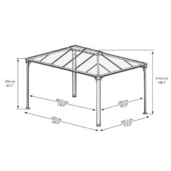 Pergola Aluminium Et Polycarbonate 430x295,5cm Martinique 4300 Palram - Canopia -Boutique De Jardin pergola aluminium et polycarbonate 430x2955cm martinique 4300 palram 2