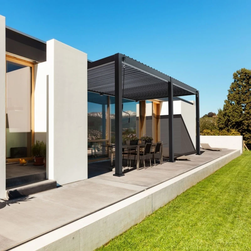 Pergola Bioclimatique Adossée En Alu Anthracite 3,6x6m Ombrea 4 Pergola Bioclimatique Adossée En Alu Anthracite 3,6x6m Ombrea – Image 2