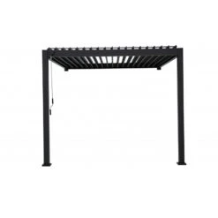 Pergola Bioclimatique Adossée En Alu Anthracite 3x3m Ombrea -Boutique De Jardin pergola bioclimatique adossee en alu anthracite 3x3m ombrea 2