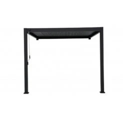 Pergola Bioclimatique Adossée En Alu Anthracite 3x3m Ombrea -Boutique De Jardin pergola bioclimatique adossee en alu anthracite 3x3m ombrea 4