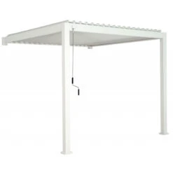 Pergola Bioclimatique Adossée En Alu Blanc 3x3m Ombrea