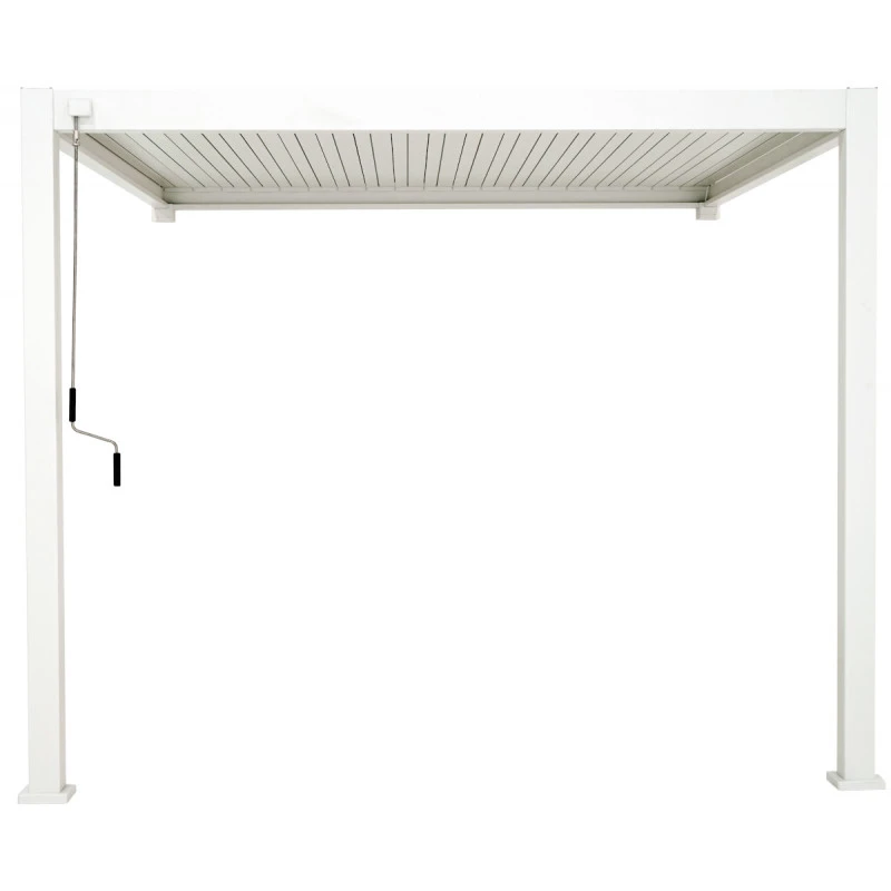 Pergola Bioclimatique Adossée En Alu Blanc 3x3m Ombrea 6 Pergola Bioclimatique Adossée En Alu Blanc 3x3m Ombrea – Image 4