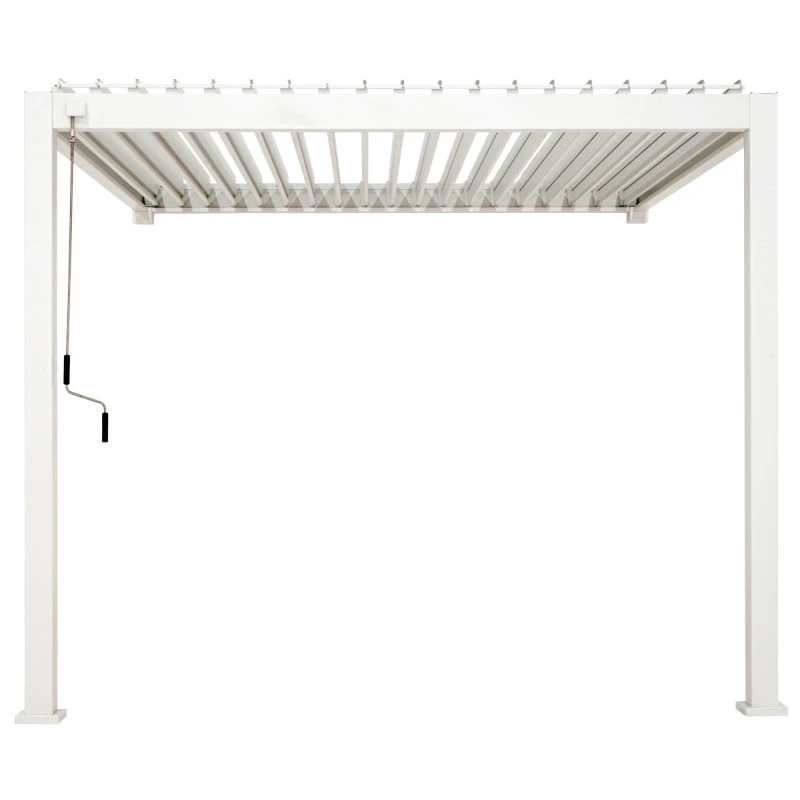 Pergola Bioclimatique Adossée En Alu Blanc 3x3m Ombrea 7 Pergola Bioclimatique Adossée En Alu Blanc 3x3m Ombrea – Image 5