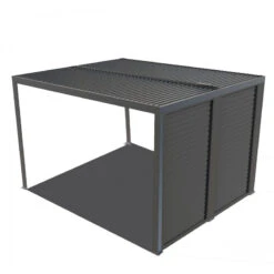 Pergola Bioclimatique Aluminium Anthracite 10,80m² Toit Avec Lames Ovales Aluminium + Ventelles Latérales Pour Côté 3m – HABRITA 10 Pergola Bioclimatique Aluminium Anthracite 10,80m² Toit Avec Lames Ovales Aluminium + Ventelles Latérales Pour Côté 3m – HABRITA -Boutique De Jardin pergola bioclimatique aluminium anthracite 1080m toit avec lames ovales aluminium ventelles laterales pour cote 3m habrita 2