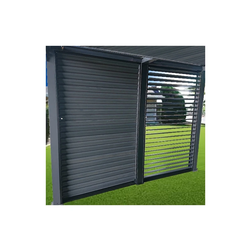 Pergola Bioclimatique Aluminium Anthracite 10,80m² Toit Avec Lames Ovales Aluminium + Ventelles Latérales Pour Côté 3m – HABRITA 7 Pergola Bioclimatique Aluminium Anthracite 10,80m² Toit Avec Lames Ovales Aluminium + Ventelles Latérales Pour Côté 3m – HABRITA – Image 5