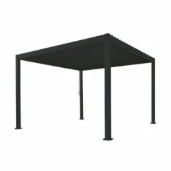 Pergola Bioclimatique Autoportante En Alu Anthracite 3.6x3.6m Ombrea -Boutique De Jardin pergola bioclimatique autoportante en alu anthracite 36x36m ombrea 3