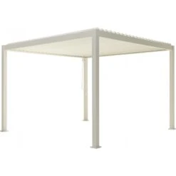 Boutique De Jardin -Boutique De Jardin pergola bioclimatique autoportante en alu blanc 3x3m ombrea 1