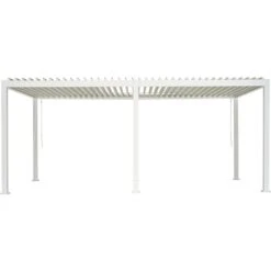 Pergola Bioclimatique Autoportante En Alu Blanc 3x6m Ombrea -Boutique De Jardin pergola bioclimatique autoportante en alu blanc 3x6m ombrea 2