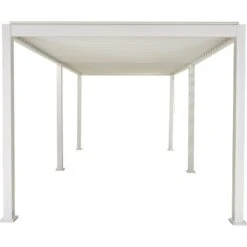 Pergola Bioclimatique Autoportante En Alu Blanc 3x6m Ombrea -Boutique De Jardin pergola bioclimatique autoportante en alu blanc 3x6m ombrea 4