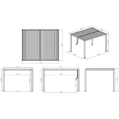 Pergola Bioclimatique Autoportante En Aluminium Anthracite 4x3m - X-METAL -Boutique De Jardin pergola bioclimatique autoportante en aluminium anthracite 4x3m x metal 3