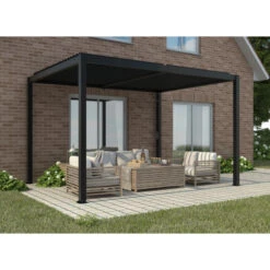 Pergola Bioclimatique Autoportante En Aluminium Anthracite 4x3m - X-METAL -Boutique De Jardin pergola bioclimatique autoportante en aluminium anthracite 4x3m x metal 4