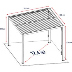 Pergola Bioclimatique En Aluminium Avec Lames Orientables Blanches TRAMONTO - DCB Garden 9 Pergola Bioclimatique En Aluminium Avec Lames Orientables Blanches TRAMONTO - DCB Garden -Boutique De Jardin pergola bioclimatique en aluminium avec lames orientables blanches tramonto dcb garden 3