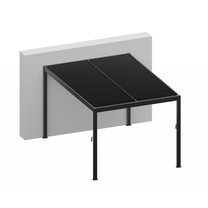 Pergola Bioclimatique En Aluminium Gris Anthracite 400x400cm Avec Lames Grises ODIN - GardenGate 3 Pergola Bioclimatique En Aluminium Gris Anthracite 400x400cm Avec Lames Grises ODIN - GardenGate