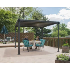 Pergola En Aluminium Et Polycarbonate 309x309cm Milano™ 3000 - Palram - Canopia -Boutique De Jardin pergola en aluminium et polycarbonate 309x309cm milano 3000 palram 1