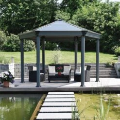 Pergola En Aluminium Et Polycarbonate 359x414,5cm Roma™ - Palram - Canopia -Boutique De Jardin pergola en aluminium et polycarbonate 359x4145cm roma palram 4