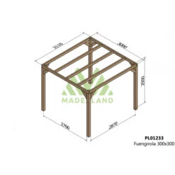 Pergola En Bois Lamellé-collé 300x300cm Fuengirola – Maderland 5 Pergola En Bois Lamellé-collé 300x300cm Fuengirola – Maderland -Boutique De Jardin pergola en bois lamelle colle 300x300cm fuengirola maderland 1