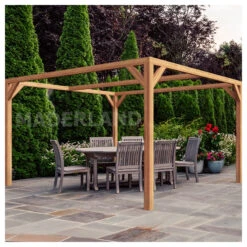 Pergola En Bois Lamellé-collé 300x300cm Tarragona – Maderland