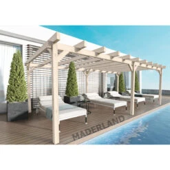 Pergola En Bois Lamellé-collé 400x400cm Marsella – Maderland