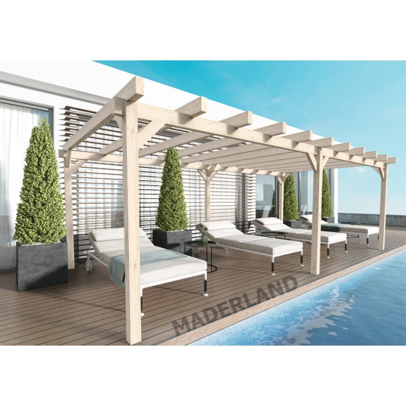 Pergola En Bois Lamellé-collé 500x500cm Marsella – Maderland 3 Pergola En Bois Lamellé-collé 500x500cm Marsella – Maderland
