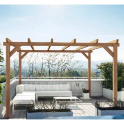 Pergola En Bois Lamellé-collé 600x400cm Sitges – Maderland