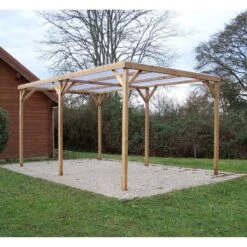 Pergola THONON 15,06m² En Bois Massif Avec Couverture PVC – HABRITA -Boutique De Jardin pergola thonon 1506m en bois avec couverture pvc habrita 4