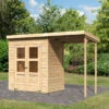 Petit Abri De Jardin En Bois 2,22m² Merseburg 2 + Appentis - Karibu -Boutique De Jardin petit abri de jardin en bois 222m merseburg 2 appntis karibu