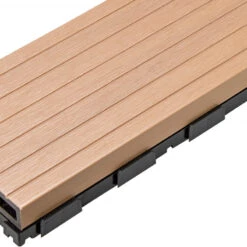 Plancher En Bois Composite - Lot De 0,6m² - Lames Clipsables - Marron - Compolife -Boutique De Jardin plancher en bois composite lot de 06m lames clipsables marron compolife 1
