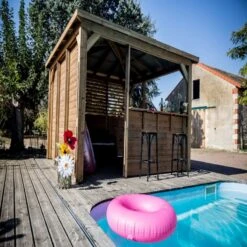 Pool House En Bois Thermo Traité 12,32m² BLUETERM, 1 Paroi Mur Plein, 1 Paroi Ventelles, 2 Parois Comptoirs - HABRITA 10 Pool House En Bois Thermo Traité 12,32m² BLUETERM, 1 Paroi Mur Plein, 1 Paroi Ventelles, 2 Parois Comptoirs - HABRITA -Boutique De Jardin pool house en bois thermo traite 1232m blueterm 1 paroi mur plein 1 paroi ventelles 2 parois comptoirs habrita 2