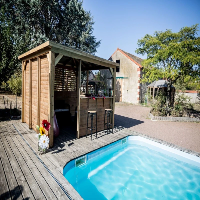 Pool House En Bois Thermo Traité 12,32m² BLUETERM, 1 Paroi Mur Plein, 1 Paroi Ventelles, 2 Parois Comptoirs - HABRITA 7 Pool House En Bois Thermo Traité 12,32m² BLUETERM, 1 Paroi Mur Plein, 1 Paroi Ventelles, 2 Parois Comptoirs - HABRITA – Image 5