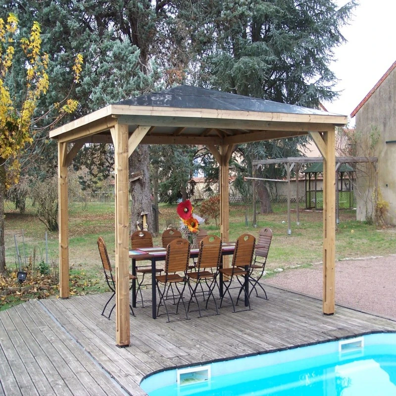 Kiosque Pool House En Bois Thermo Traité 12,32m² BLUETERM, Sans Parois - HABRITA 5 Kiosque Pool House En Bois Thermo Traité 12,32m² BLUETERM, Sans Parois - HABRITA – Image 3