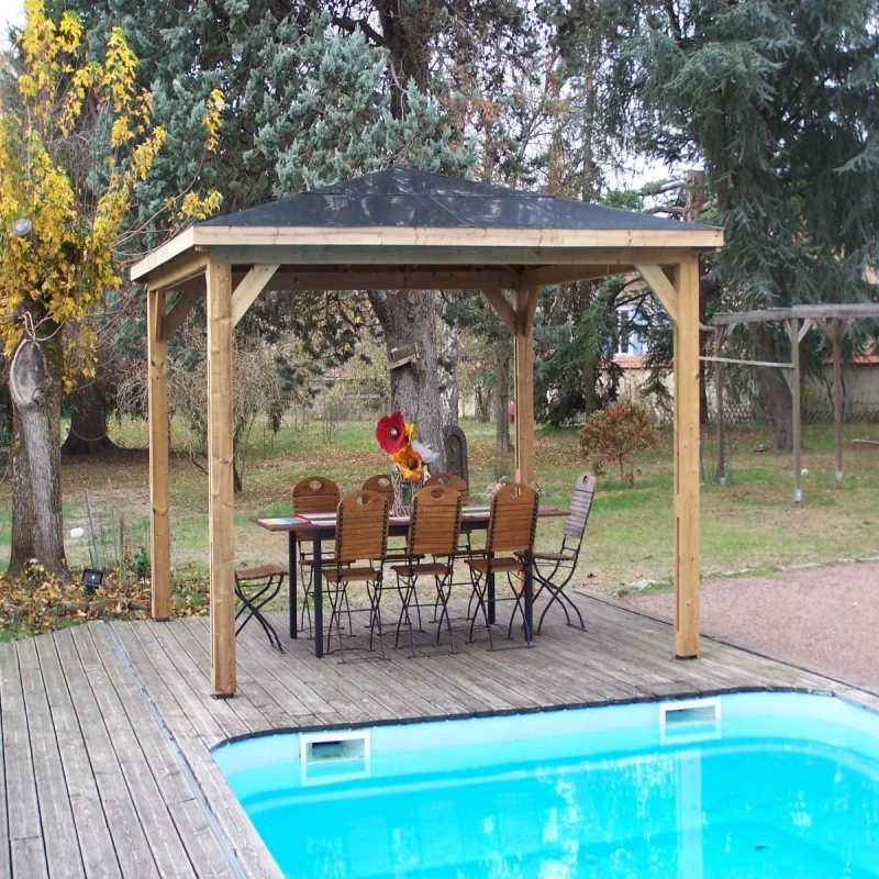 Kiosque Pool House En Bois Thermo Traité 12,32m² BLUETERM, Sans Parois - HABRITA 6 Kiosque Pool House En Bois Thermo Traité 12,32m² BLUETERM, Sans Parois - HABRITA – Image 4