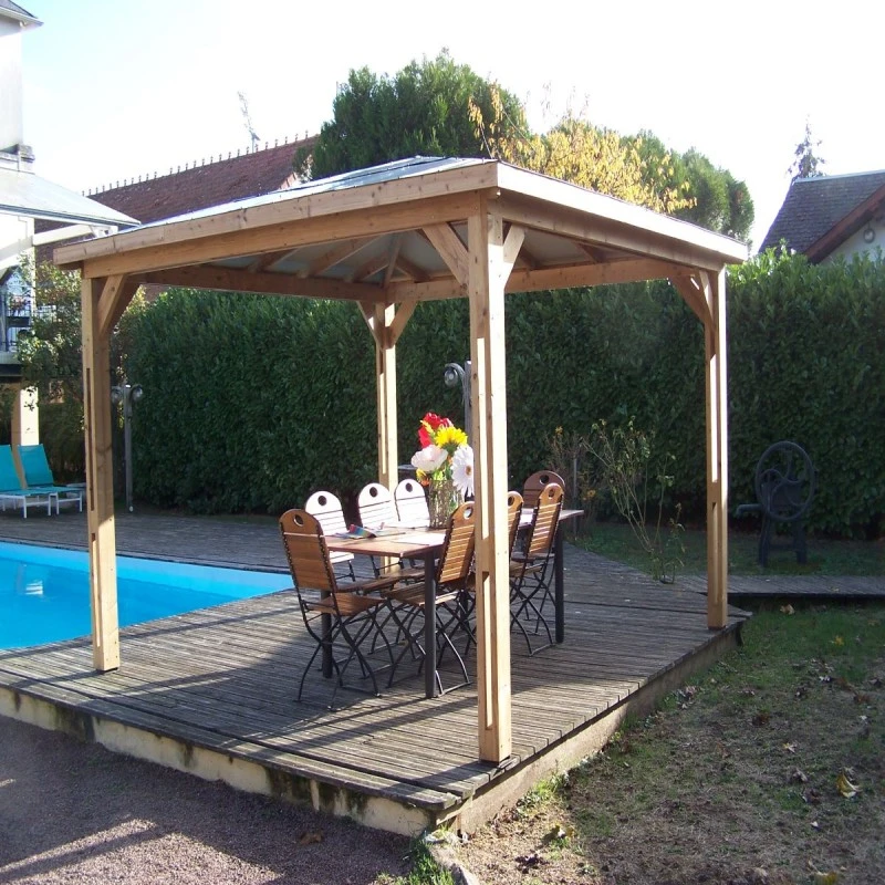 Kiosque Pool House En Bois Thermo Traité 12,32m² BLUETERM, Sans Parois - HABRITA 8 Kiosque Pool House En Bois Thermo Traité 12,32m² BLUETERM, Sans Parois - HABRITA – Image 6