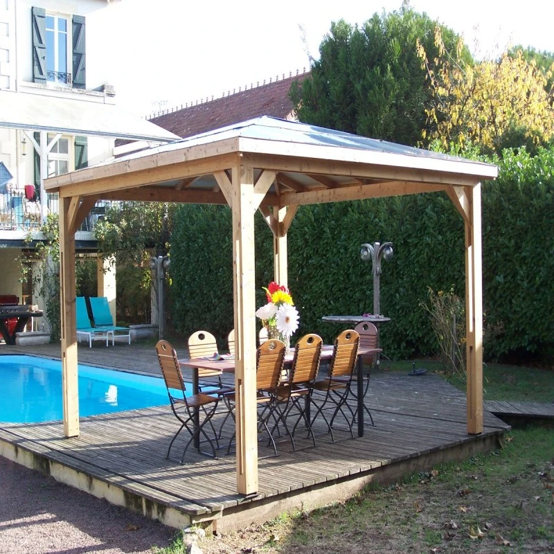 Kiosque Pool House En Bois Thermo Traité 12,32m² BLUETERM, Sans Parois - HABRITA 3 Kiosque Pool House En Bois Thermo Traité 12,32m² BLUETERM, Sans Parois - HABRITA