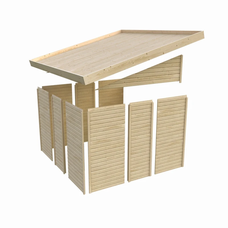 Remise Adossée Juist 2 En Bois Certifié 3,28m² - Karibu 7 Remise Adossée Juist 2 En Bois Certifié 3,28m² - Karibu – Image 5