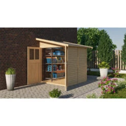 Remise Adossée Juist 2 En Bois Certifié 3,28m² - Karibu -Boutique De Jardin remise adossee juist 2 en bois certifie 328m karibu 8