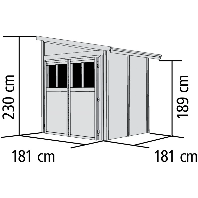 Remise Adossée Juist 2 En Bois Certifié 3,28m² - Karibu 3 Remise Adossée Juist 2 En Bois Certifié 3,28m² - Karibu