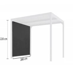 Rideau En PVC Tissé Gris Pour Côté 3m De La Pergola Bioclimatique Alu 10,80m² Habrita -Boutique De Jardin rideau en pvc tisse gris pour cote 3m de la pergola bioclimatique alu 1080m habrita 1