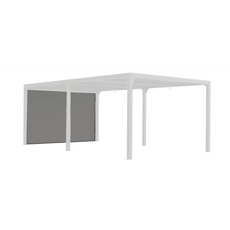Rideau En PVC Tissé Gris Pour Côté 3,60m De La Pergola Bioclimatique Alu 10,80m² Et 21,52m² Habrita 3 Rideau En PVC Tissé Gris Pour Côté 3,60m De La Pergola Bioclimatique Alu 10,80m² Et 21,52m² Habrita