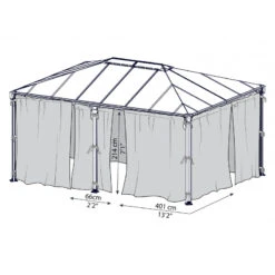 Rideaux En Polyester Gris Pour Pergola Martinique™ 5000 Et Milano™ 4300 - Palram - Canopia -Boutique De Jardin rideaux en polyester gris pour pergola et martinique 5000 et milano 4300 palram 2